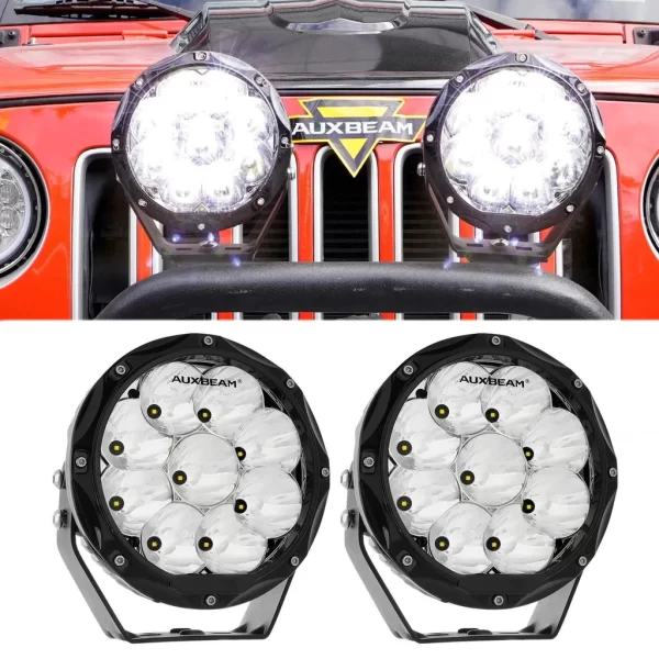 7 Inch 90W Round Spot Beam Offroad LED Driving Lights W/SAE Compliant