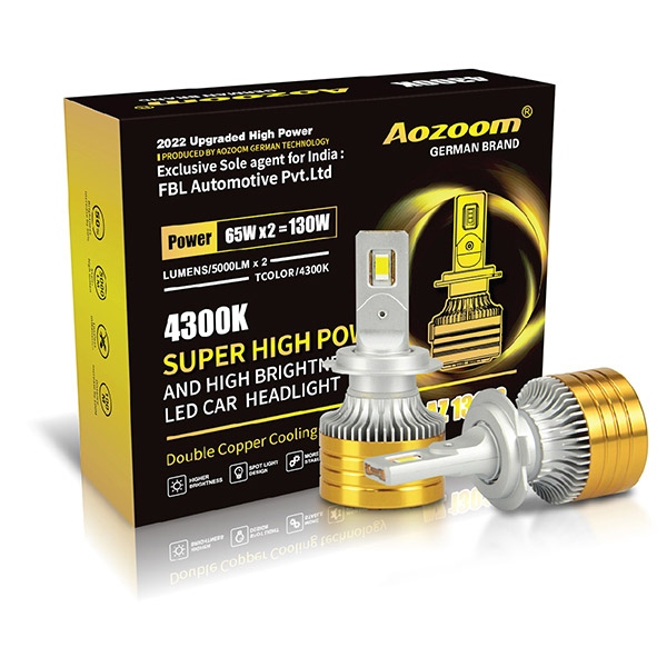 Aozoom AZ 1301S 130W LED Light Bulb Warm White H7